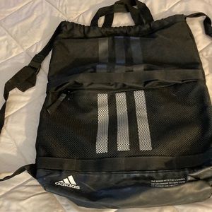Black nylon affidavit drawtop backpack